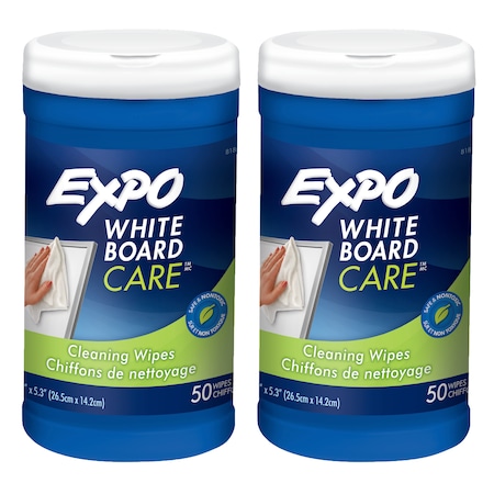 Expo Dry-Erase Board Cleaning Wet Wipes, 50 Per Container, PK2 81850